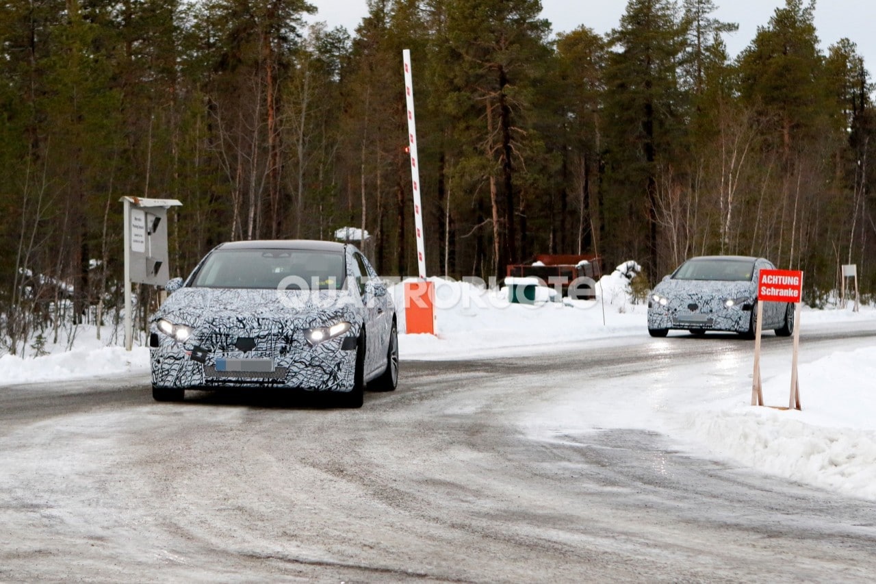 Nuova Mercedes EQS foto spia Scandinavia