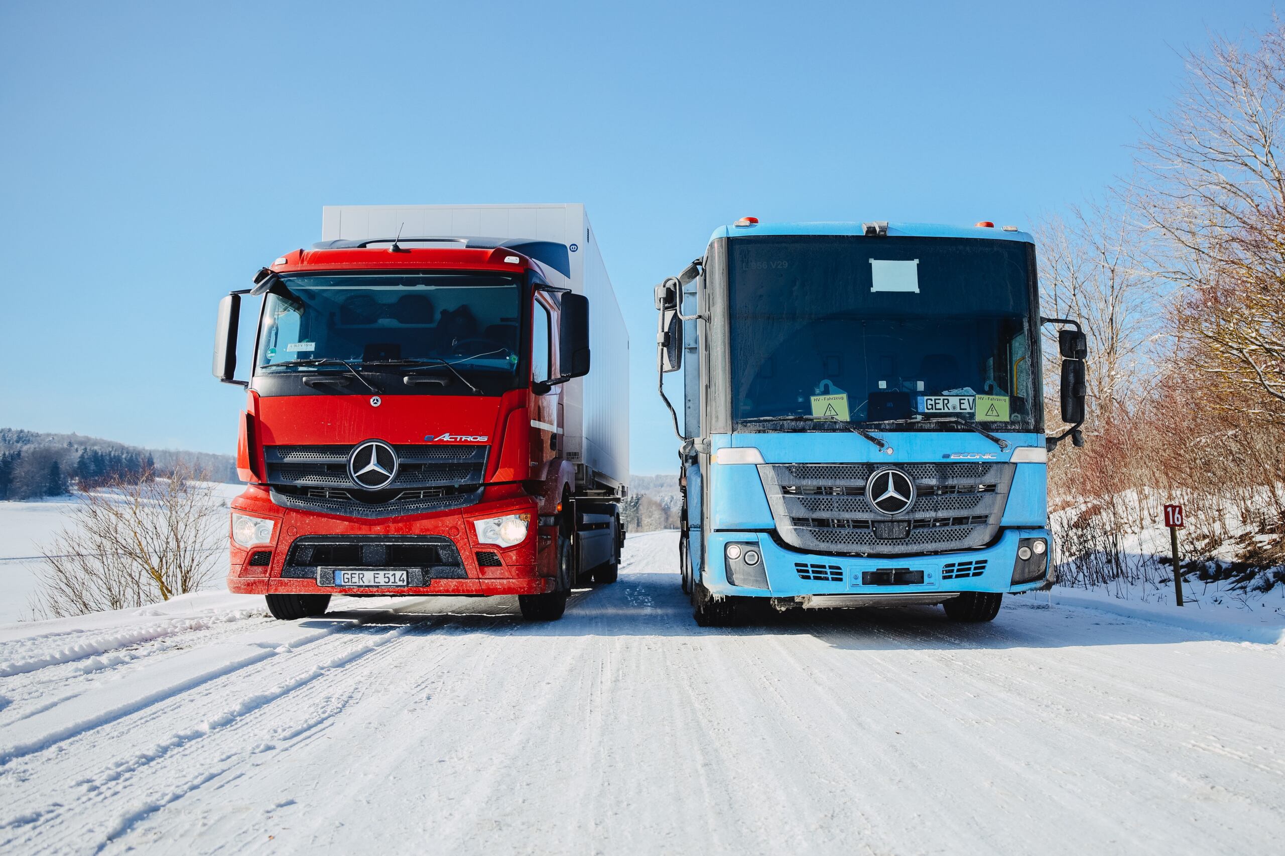 Mercedes eActros ed eEconic test invernali